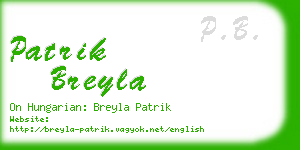 patrik breyla business card